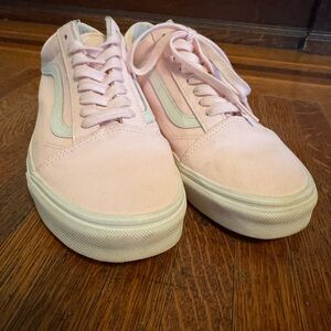 Vans Women's Soft Pink Leather Sneakers
